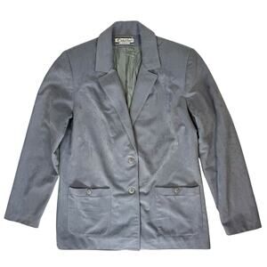 Vintage 90s Catalina Blue Gray Blazer Women’s 10 Lined Mod Jacket USA